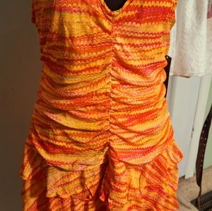 Wild Fable brand,  ruffled stretch sun dress. Multi-color size XL.